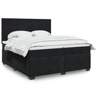 Boxspring met matras 200x200 cm zwart fluweel