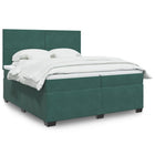 Boxspring met matras 200x200 cm fluweel donkergroen