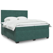 Boxspring met matras 200x200 cm fluweel donkergroen