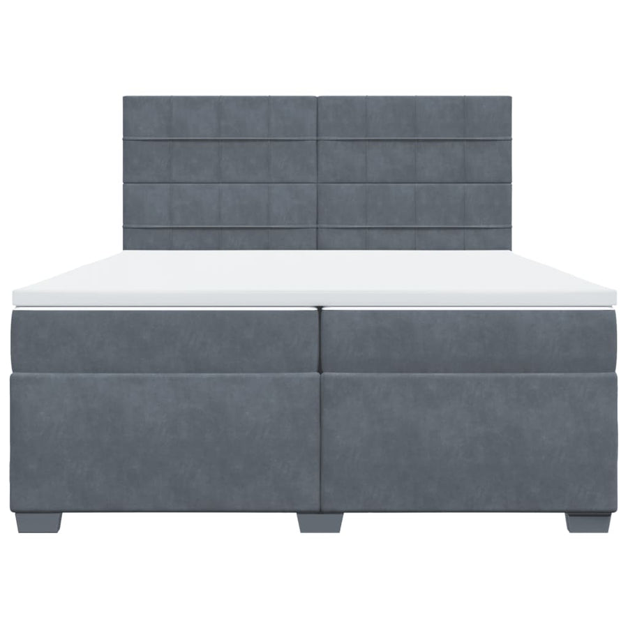 Boxspring met matras fluweel donkergrijs 200x200 cm