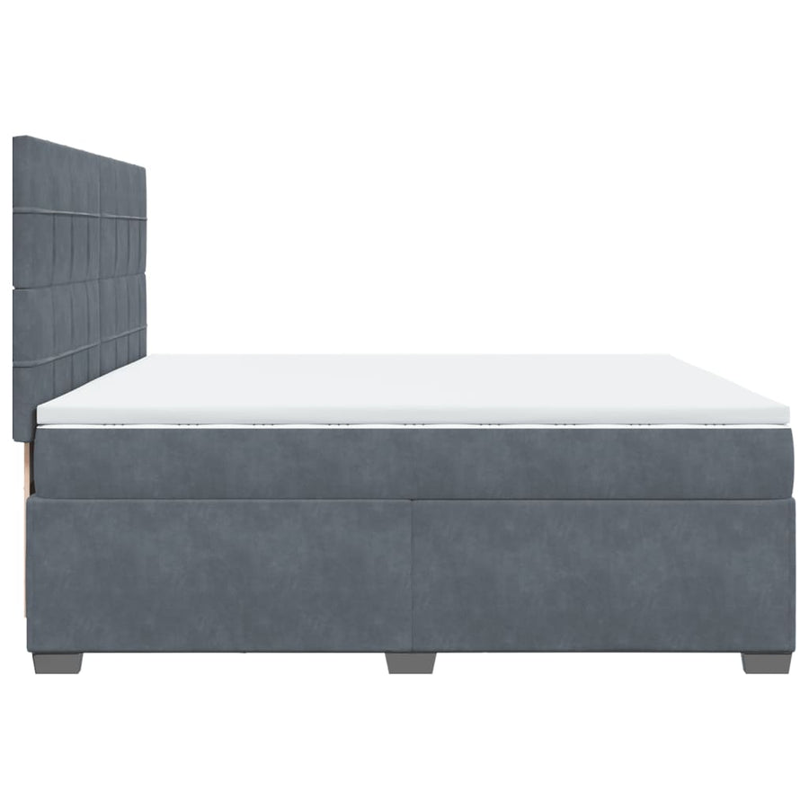 Boxspring met matras fluweel donkergrijs 200x200 cm