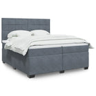 Boxspring met matras 200x200 cm donkergrijs