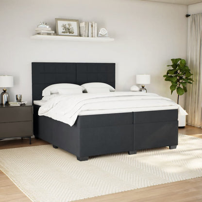 Boxspring met matras fluweel zwart 200x200 cm