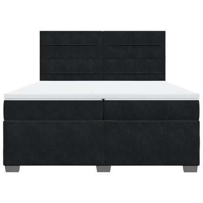 Boxspring met matras fluweel zwart 200x200 cm