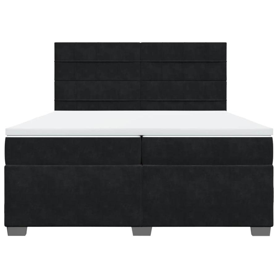 Boxspring met matras fluweel zwart 200x200 cm