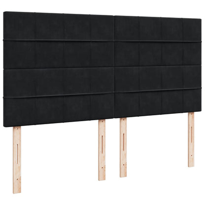 Boxspring met matras fluweel zwart 200x200 cm