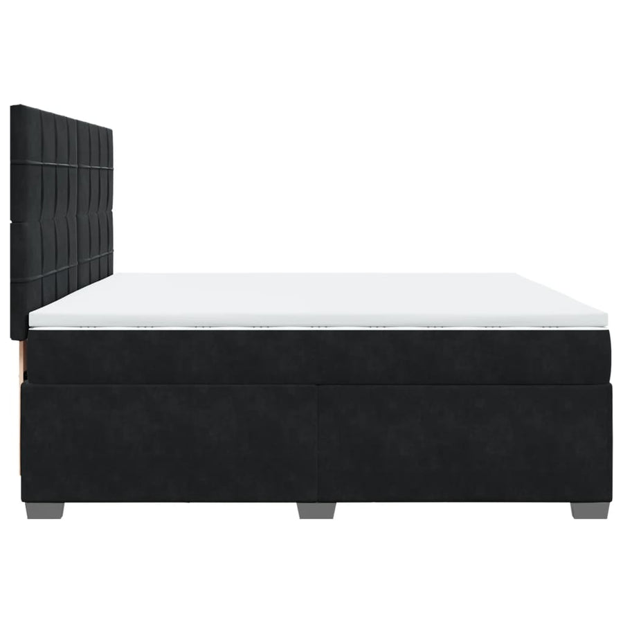 Boxspring met matras fluweel zwart 200x200 cm