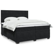 Boxspring met matras 200x200 cm zwart fluweel