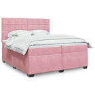Boxspring met matras 200x200 cm roze fluweel