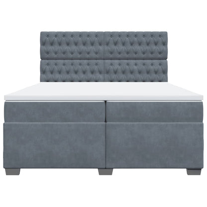 Boxspring met matras fluweel donkergrijs 200x200 cm