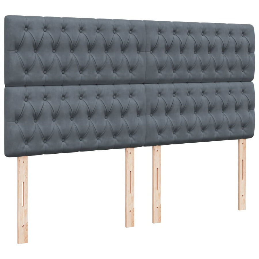 Boxspring met matras fluweel donkergrijs 200x200 cm