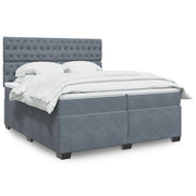 Boxspring 200x200 cm donkergrijs fluweel