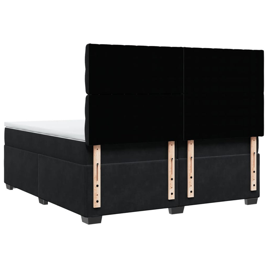 Boxspring met matras fluweel zwart 200x200 cm