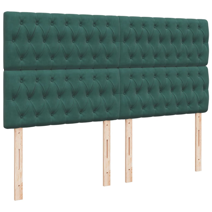 Boxspring met matras fluweel donkergroen 200x200 cm