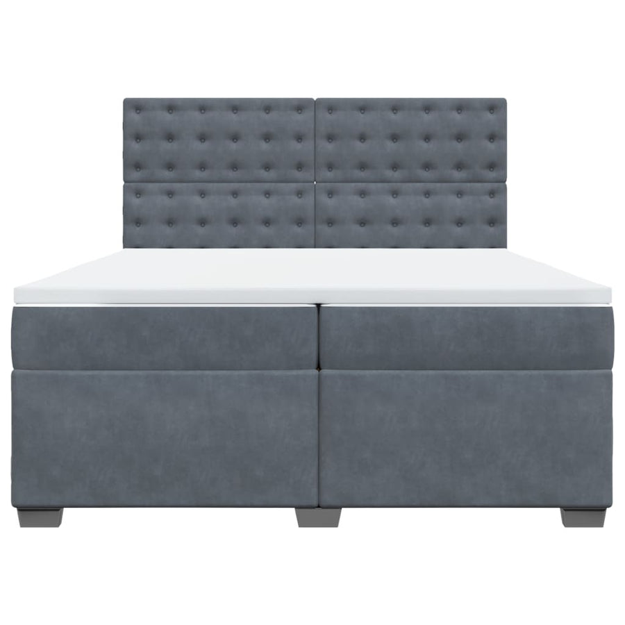 Boxspring met matras fluweel donkergrijs 200x200 cm