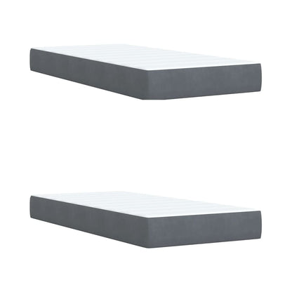 Boxspring met matras fluweel donkergrijs 200x200 cm