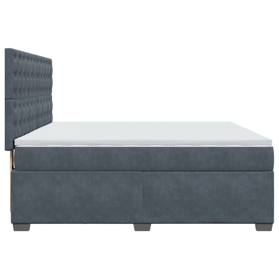 Boxspring met matras fluweel donkergrijs 200x200 cm