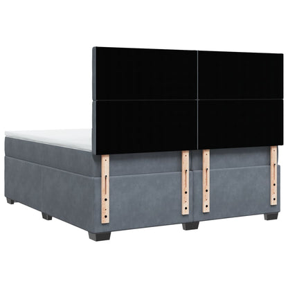Boxspring met matras fluweel donkergrijs 200x200 cm