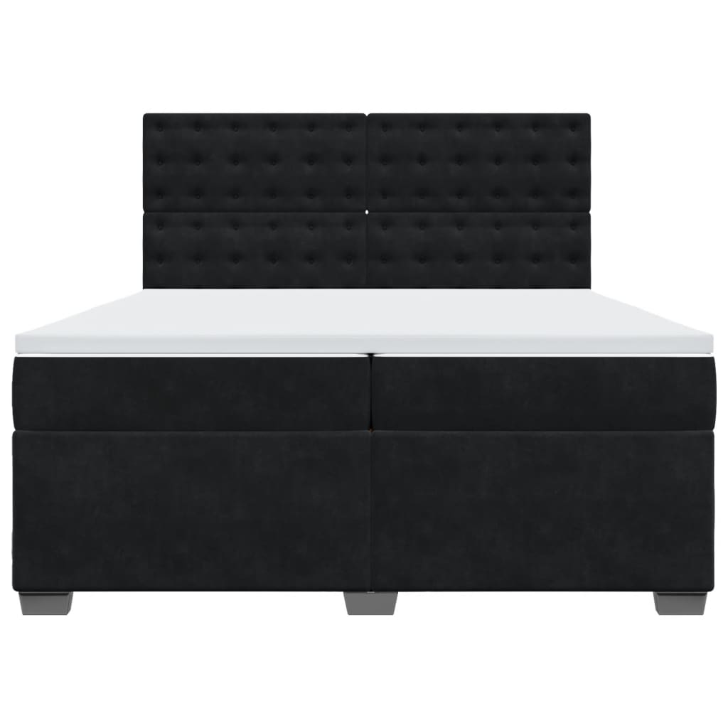 Boxspring met matras fluweel zwart 200x200 cm