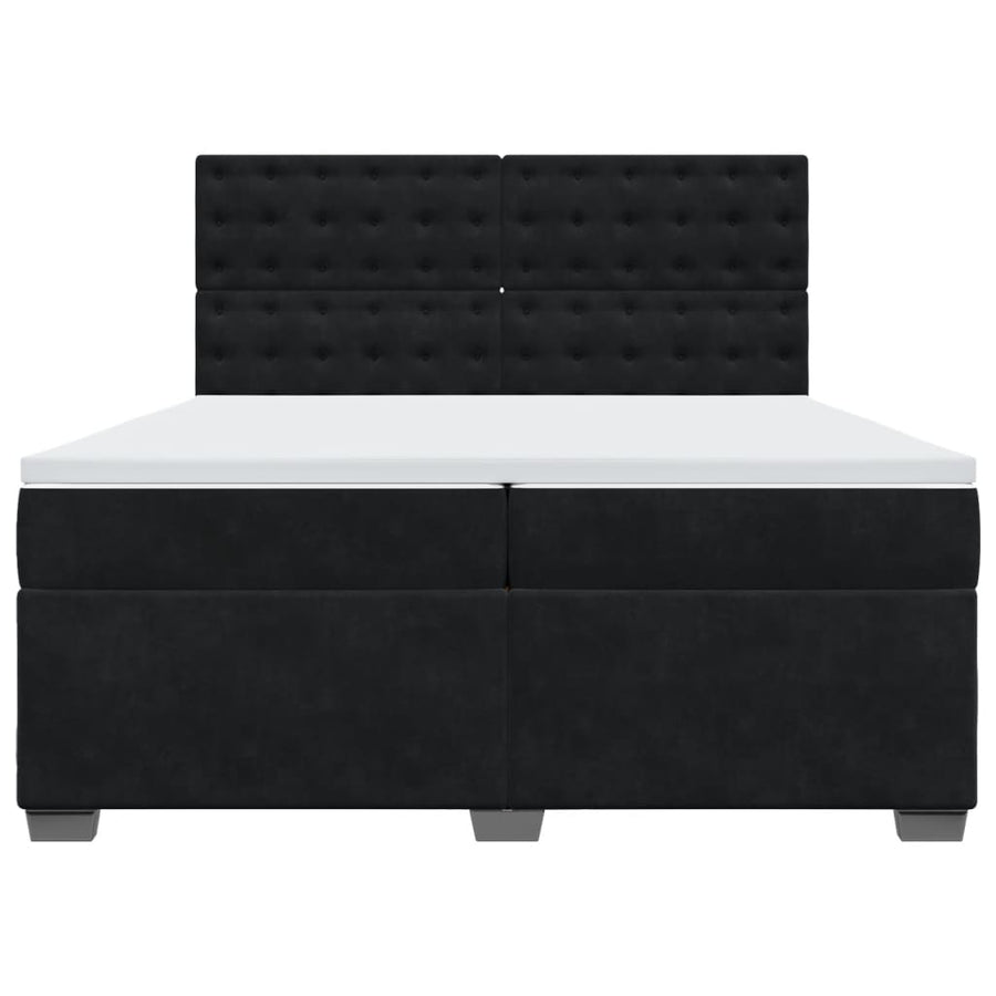 Boxspring met matras fluweel zwart 200x200 cm