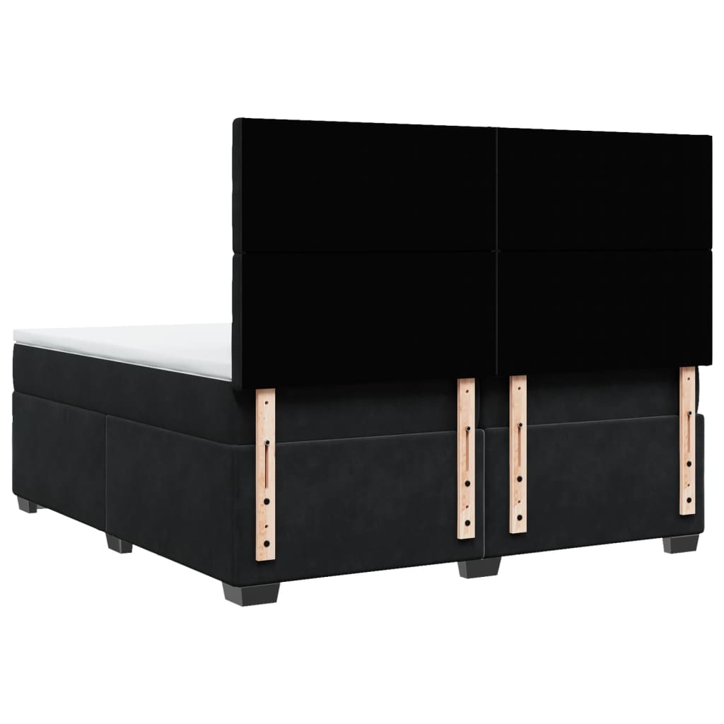 Boxspring met matras fluweel zwart 200x200 cm