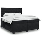 Boxspring met matras 200x200 cm zwart fluweel