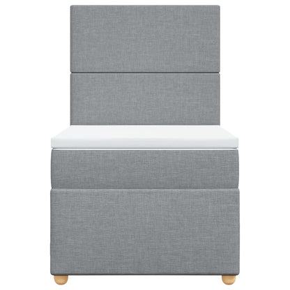 Boxspring met matras stof lichtgrijs 80x200 cm