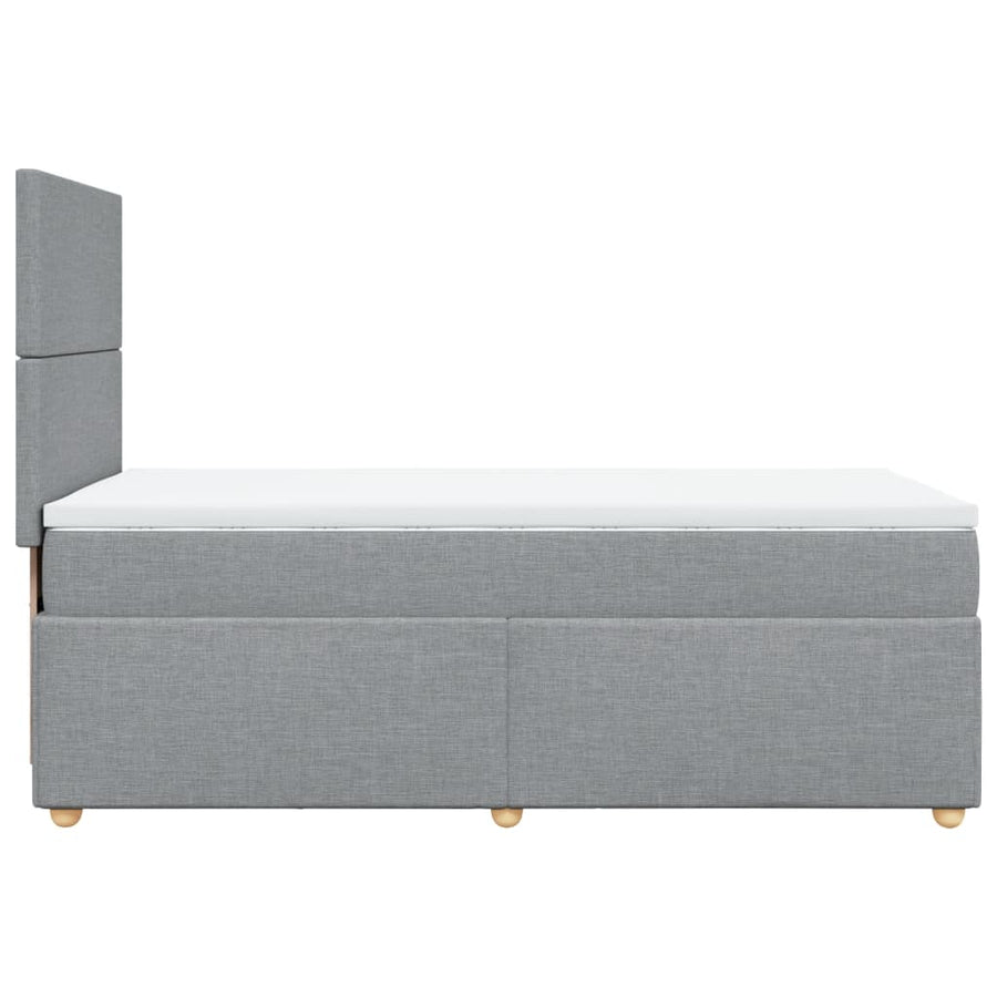 Boxspring met matras stof lichtgrijs 80x200 cm
