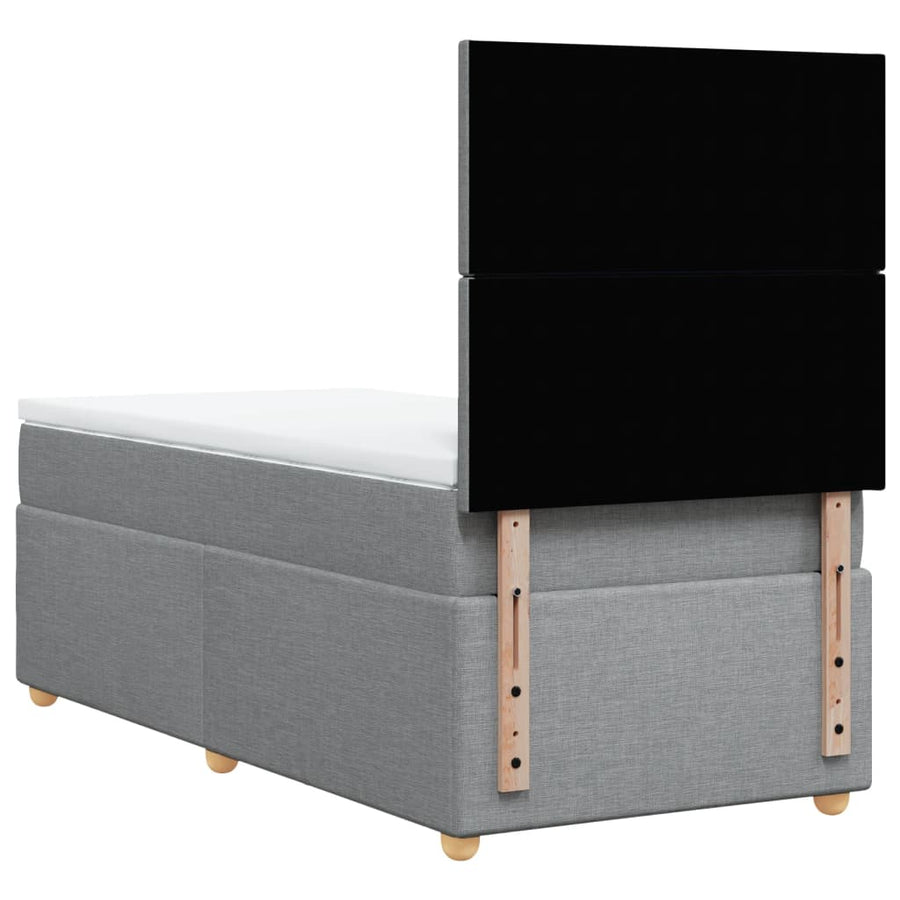 Boxspring met matras stof lichtgrijs 80x200 cm