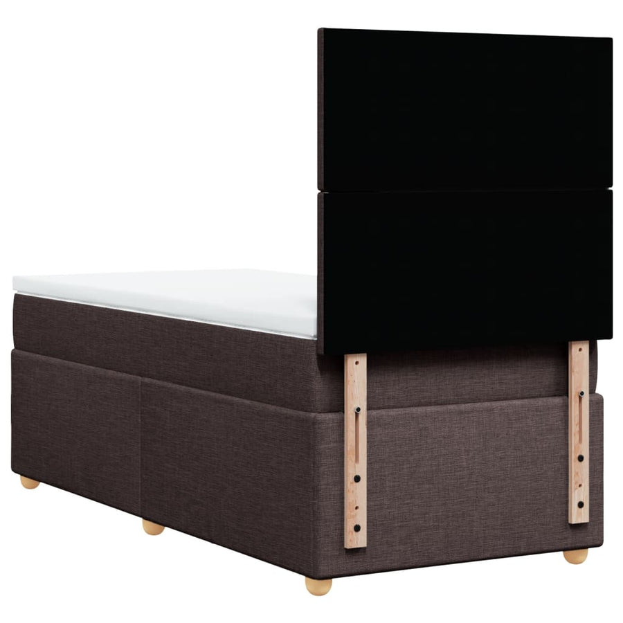 Boxspring met matras stof donkerbruin 80x200 cm