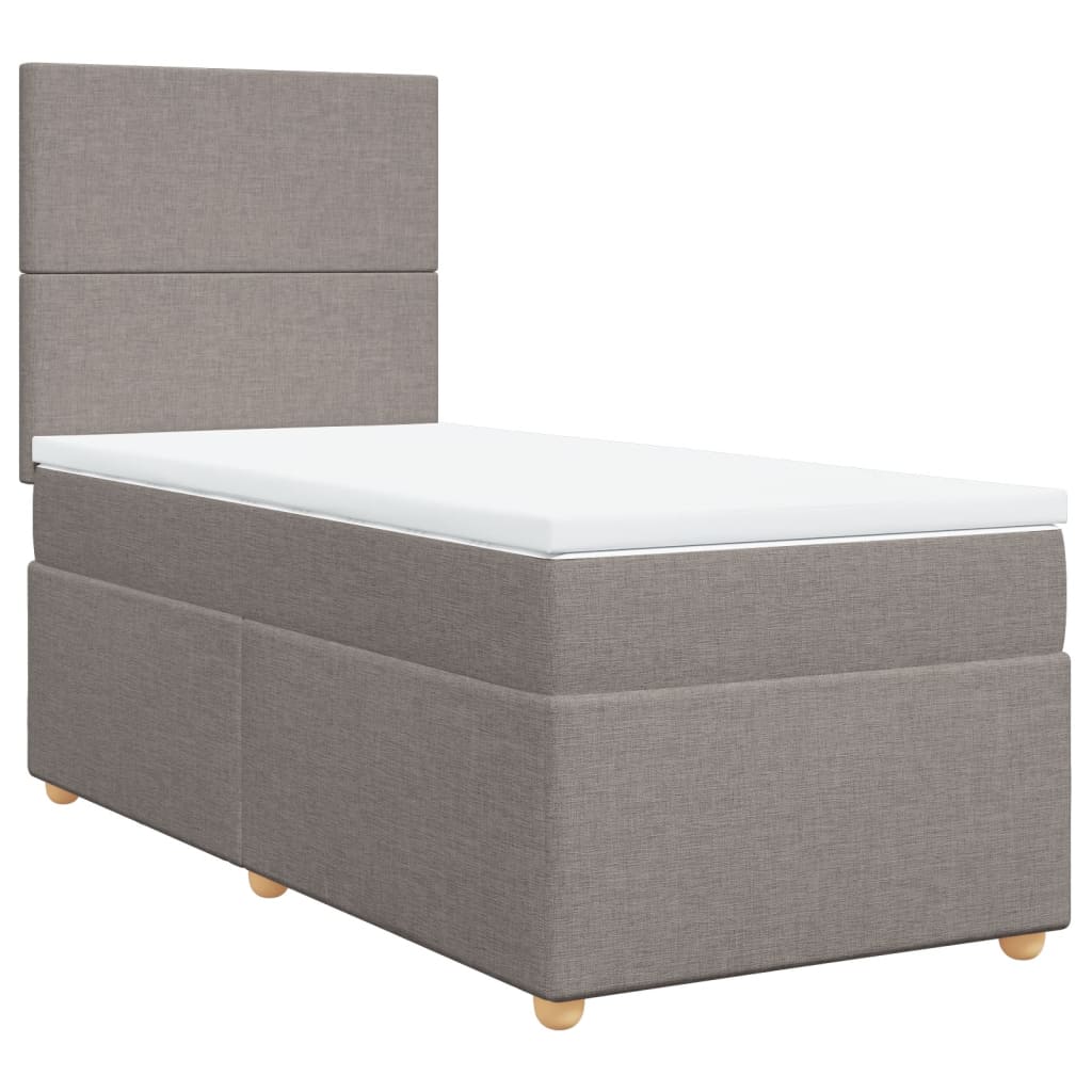 Boxspring Met Matras Stof 80 x 200 cm Taupe