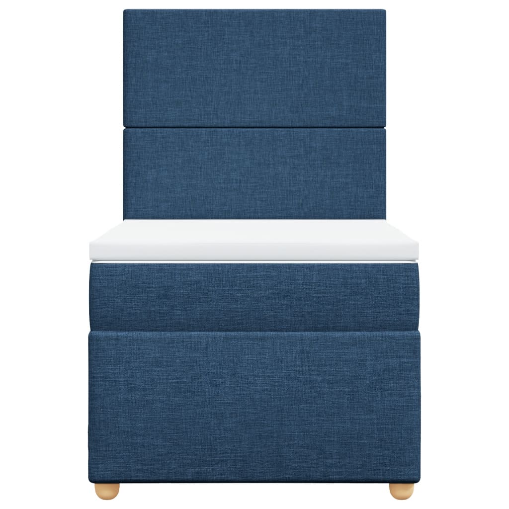 Boxspring met matras stof blauw 80x200 cm