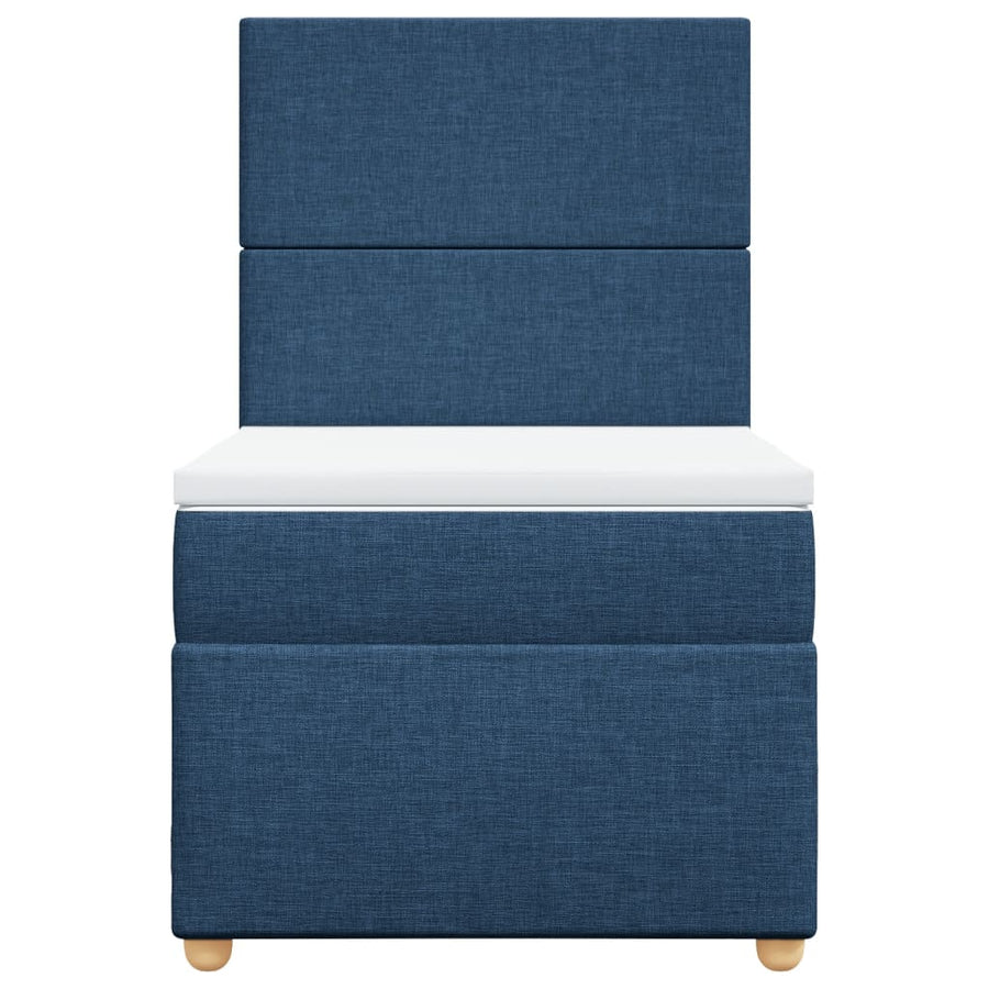 Boxspring met matras stof blauw 80x200 cm