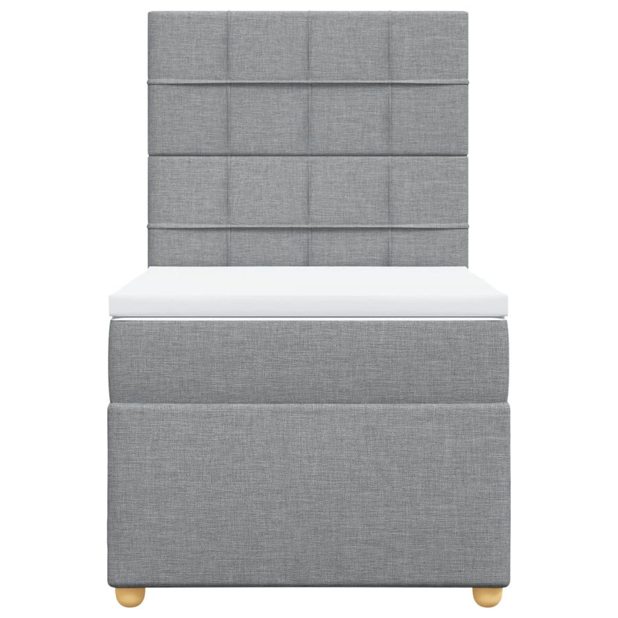 Boxspring met matras stof lichtgrijs 80x200 cm