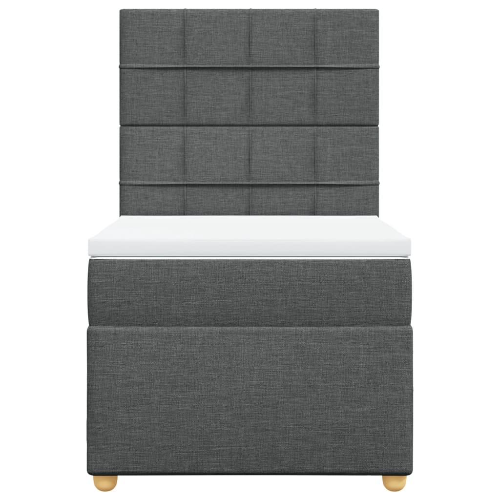 Boxspring met matras stof donkergrijs 80x200 cm