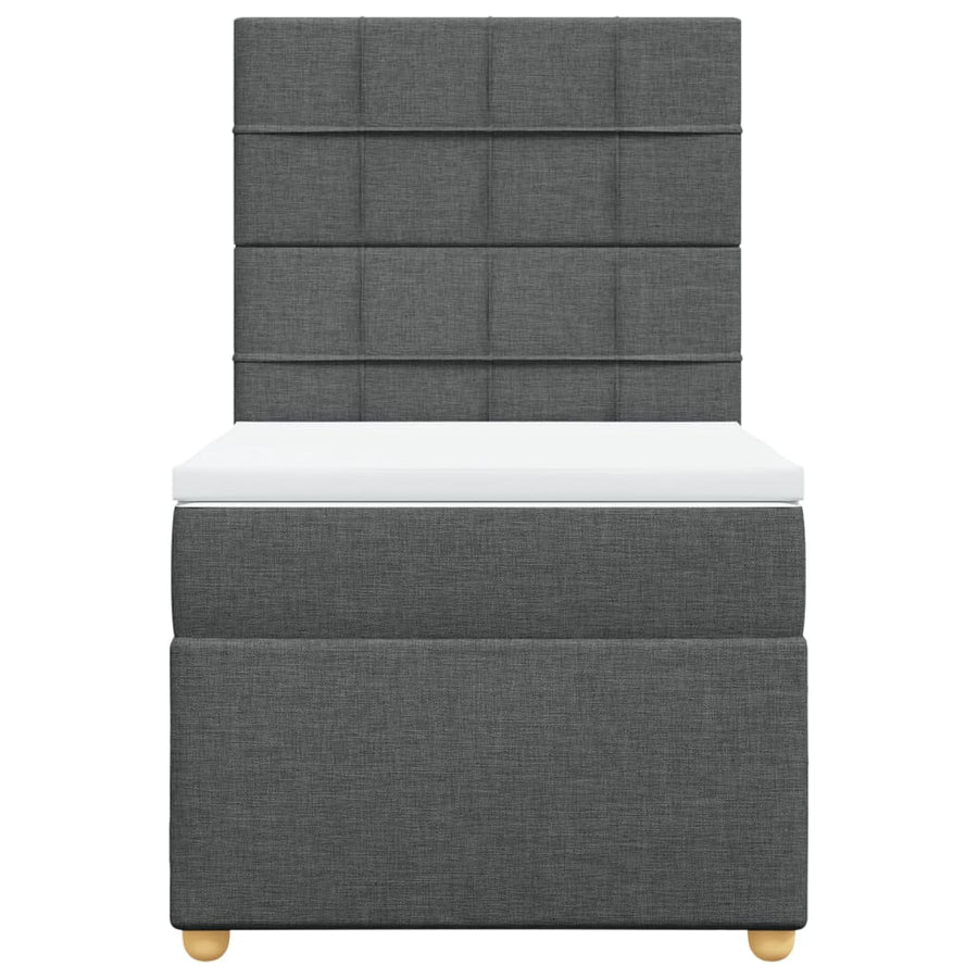 Boxspring met matras stof donkergrijs 80x200 cm
