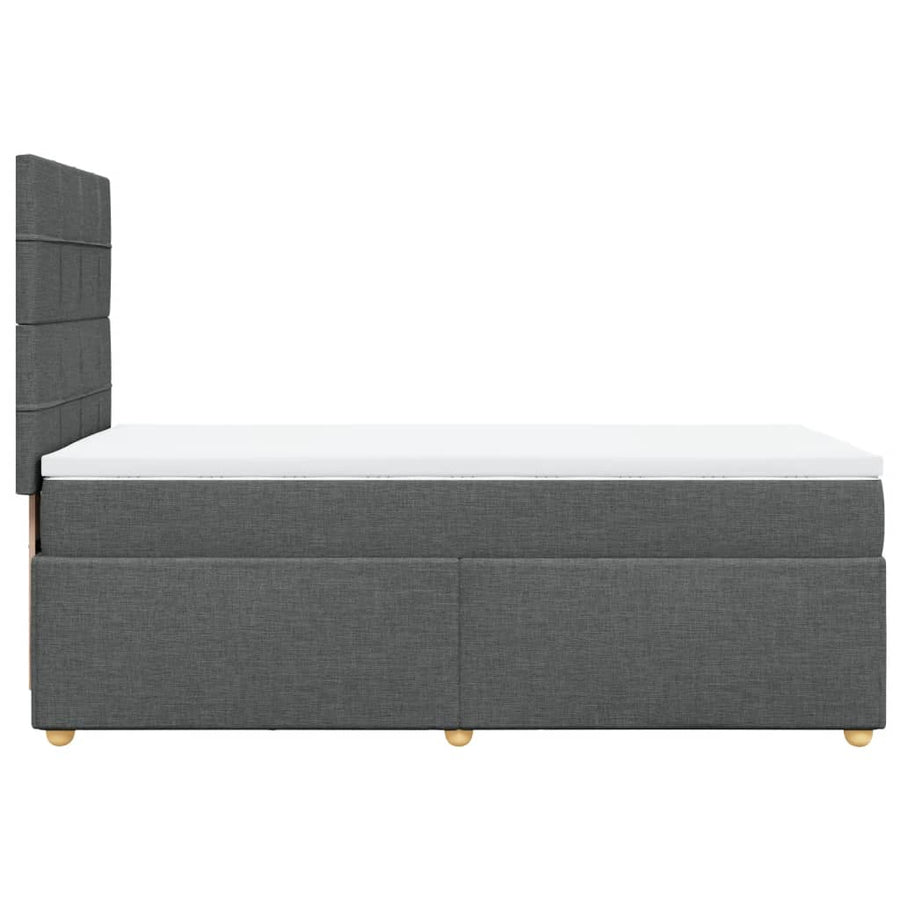 Boxspring met matras stof donkergrijs 80x200 cm