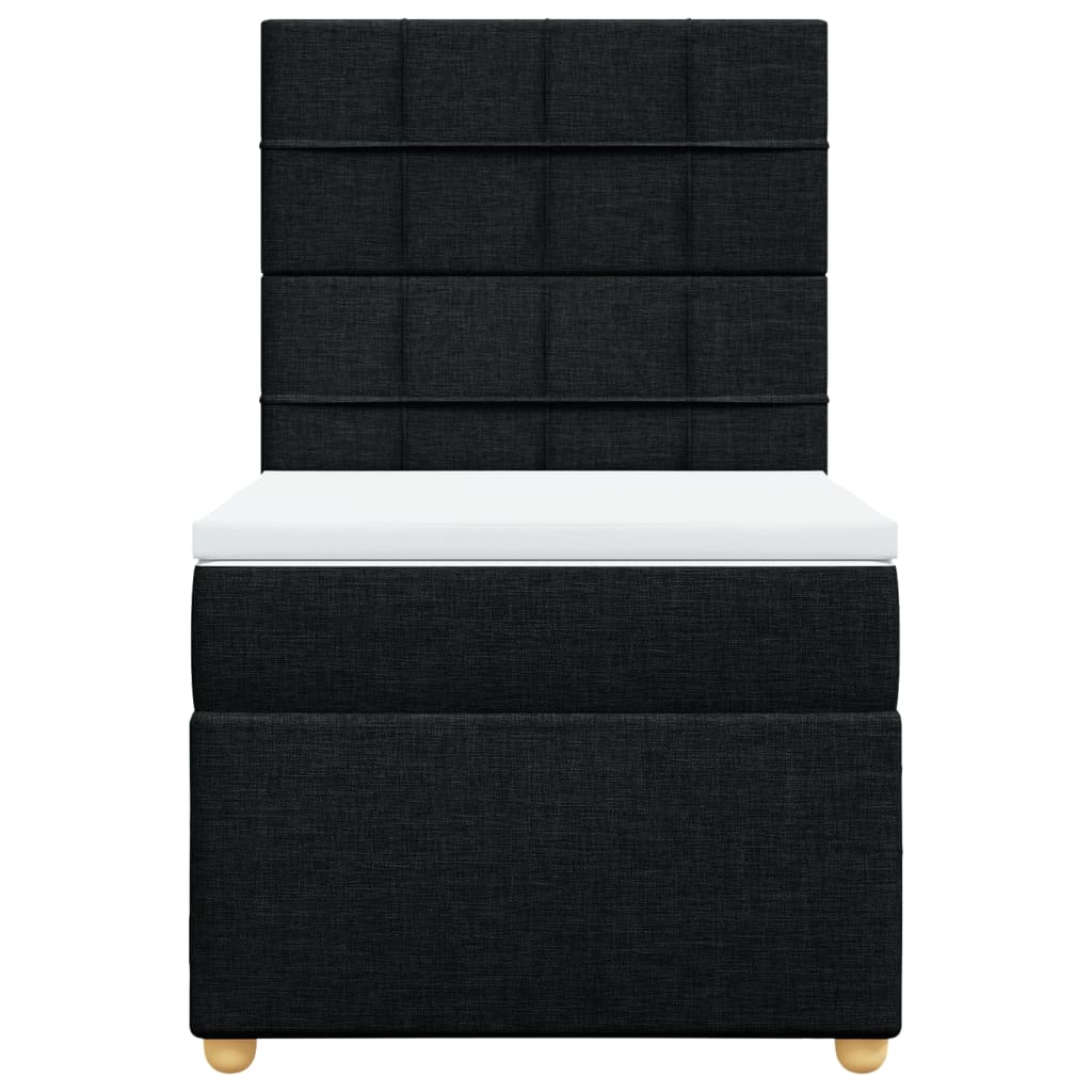 Boxspring met matras stof zwart 80x200 cm