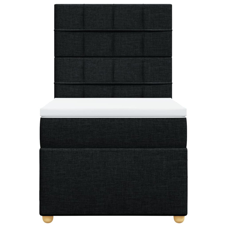 Boxspring met matras stof zwart 80x200 cm