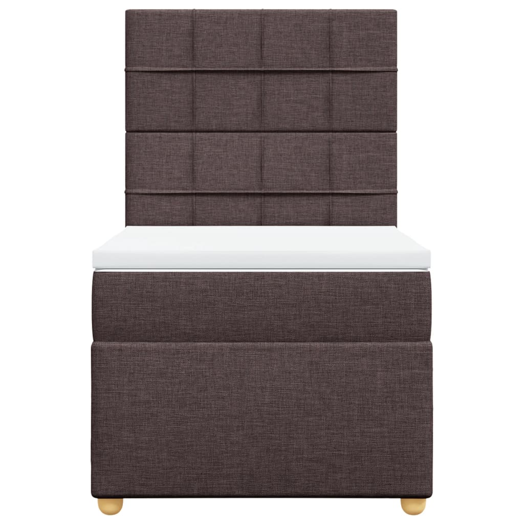 Boxspring met matras stof donkerbruin 80x200 cm