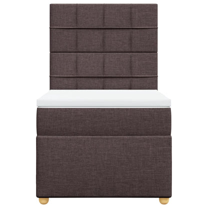 Boxspring met matras stof donkerbruin 80x200 cm