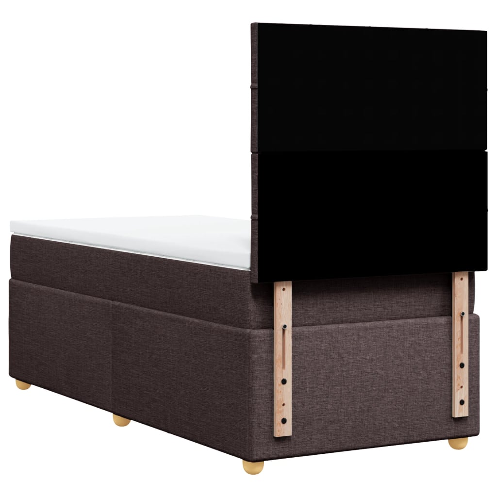 Boxspring met matras stof donkerbruin 80x200 cm