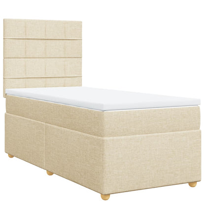 Boxspring met matras stof crèmekleurig 80x200 cm