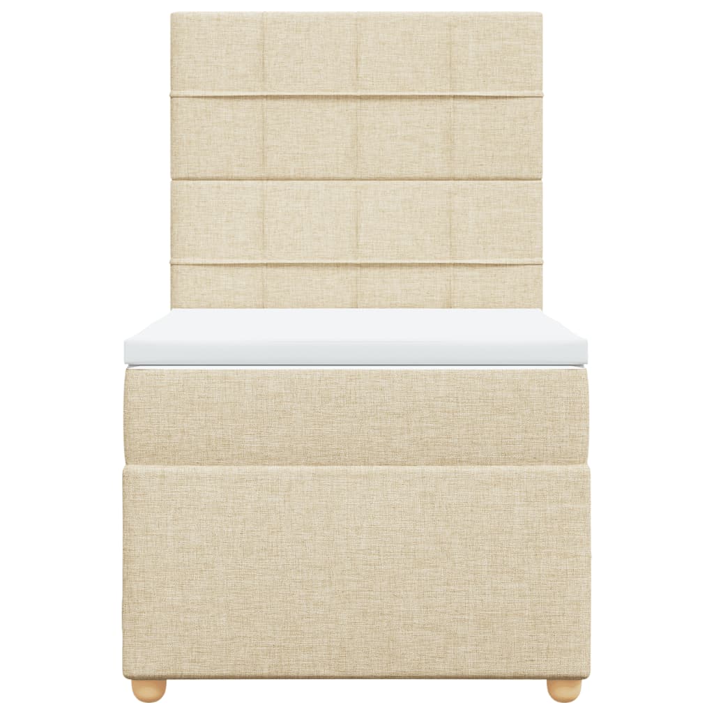 Boxspring met matras stof crèmekleurig 80x200 cm