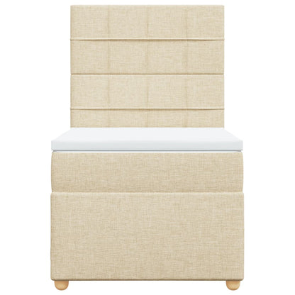 Boxspring met matras stof crèmekleurig 80x200 cm