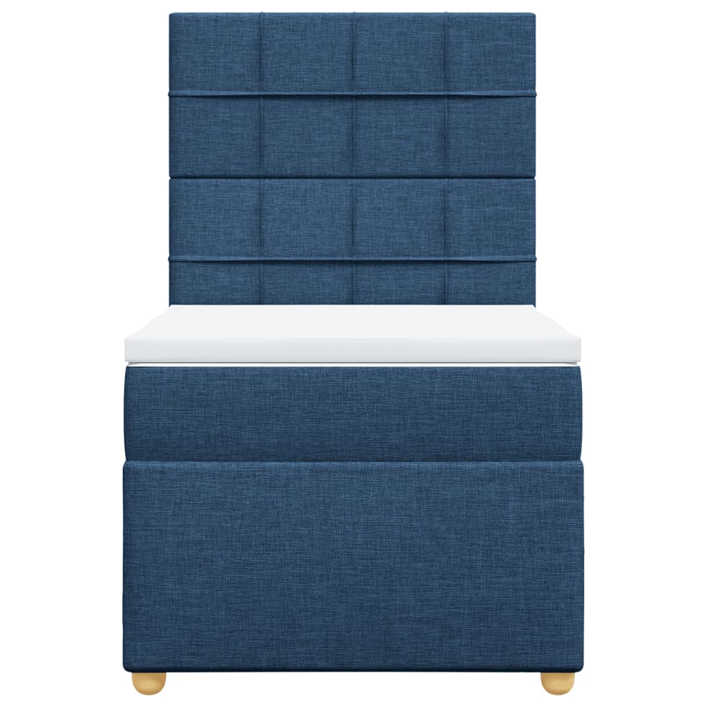 Boxspring met matras stof blauw 80x200 cm