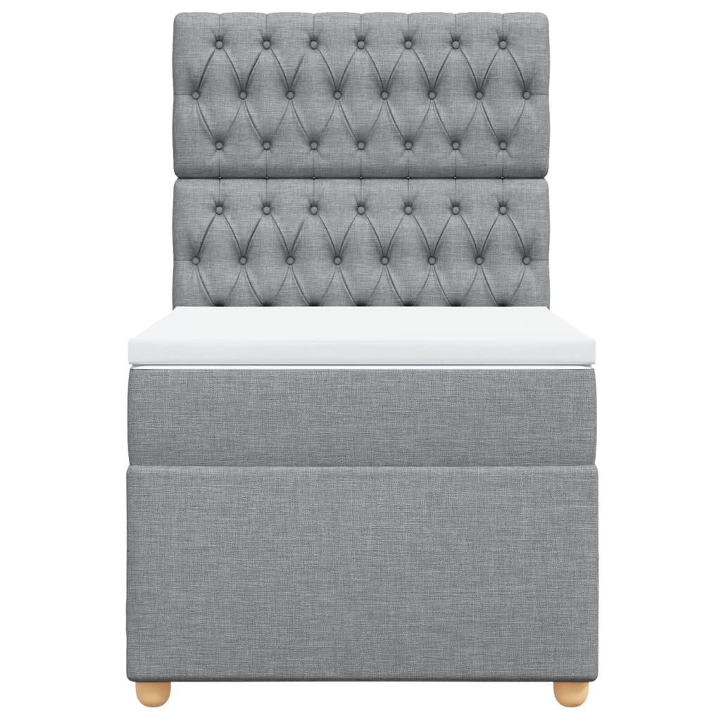 Boxspring met matras stof lichtgrijs 80x200 cm