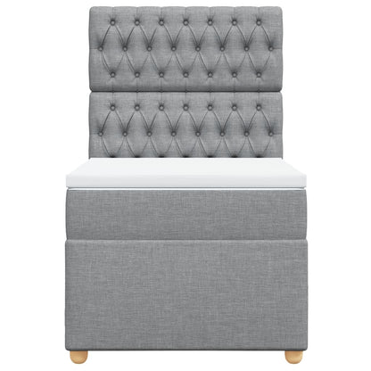 Boxspring met matras stof lichtgrijs 80x200 cm
