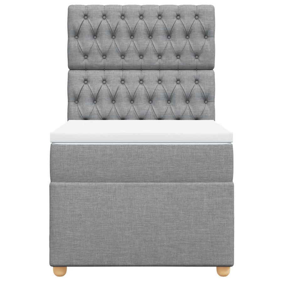 Boxspring met matras stof lichtgrijs 80x200 cm