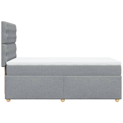 Boxspring met matras stof lichtgrijs 80x200 cm